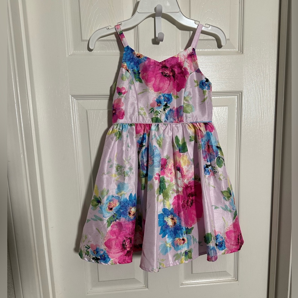 Zenzi Kids Floral Dress in Pink and Blue